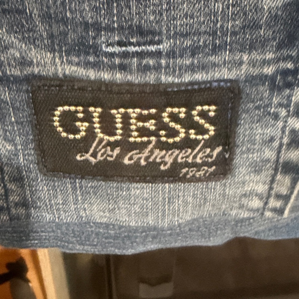 Handmade crossbody from recycled GUESS jeans. - Picture 2 of 4